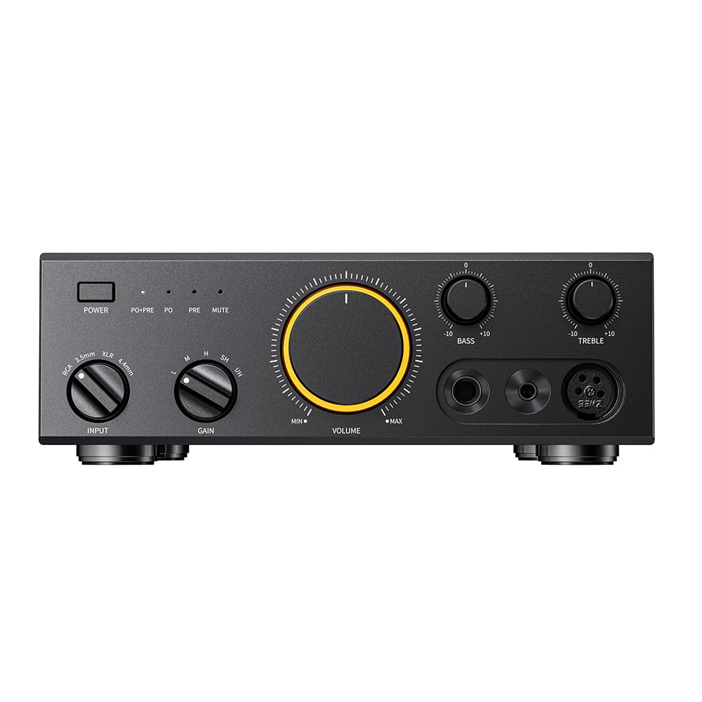 FIIO Class A Desktop Class A Headphone Amplifier, 4000mW+4000mW Balanced Output, Fully Balanced Circuit, 5-Level Gain, Bass & Treble Control