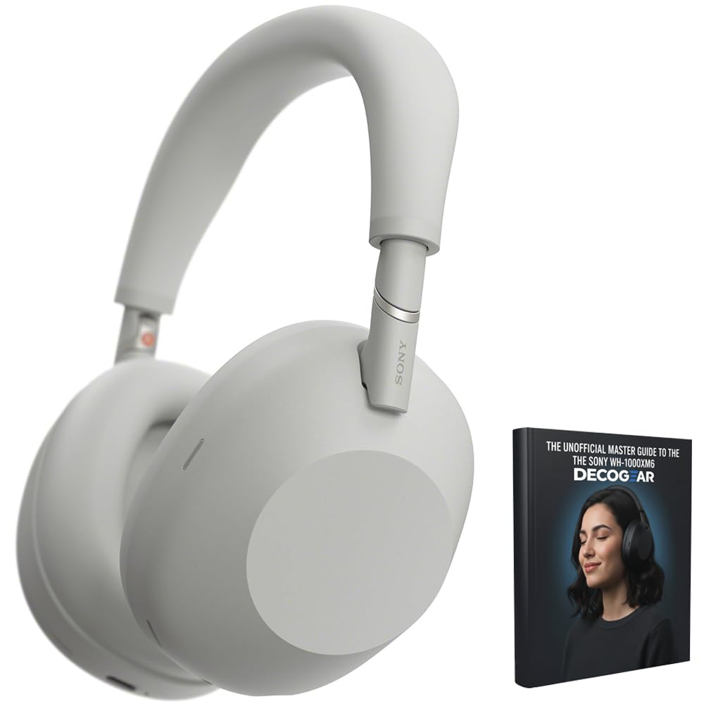 Sony WH-1000XM6 The Best Noise Canceling Wireless Headphones, HD NC Processor QN3, 12 Microphones, Adaptive NC Optimizer, Mastered by Engineers, Studio-Quality, 30-Hour Battery with Deco Guide Bundle