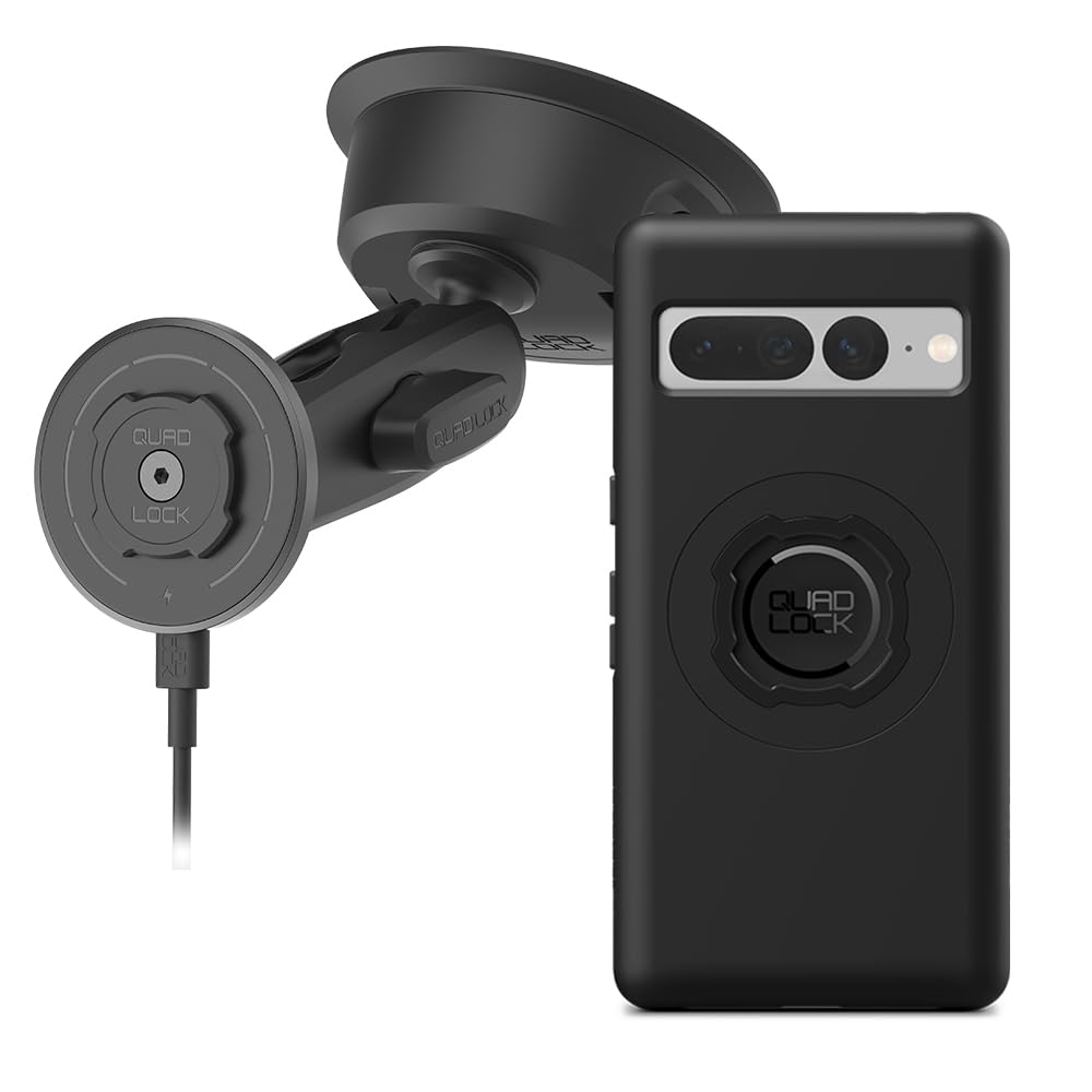 Quad Lock Heavy Duty Suction Car Phone Mount with MAG Phone Case and MAG Wireless Charging Head for Pixel 11 Pro XL