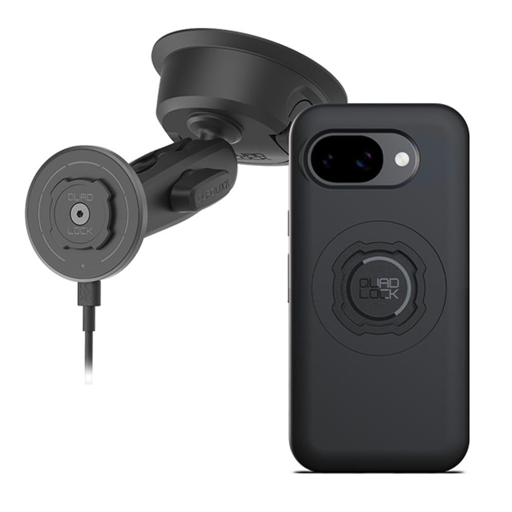 Quad Lock Heavy Duty Suction Car Phone Mount with MAG Phone Case and MAG Wireless Charging Head for Pixel 11 Pro XL