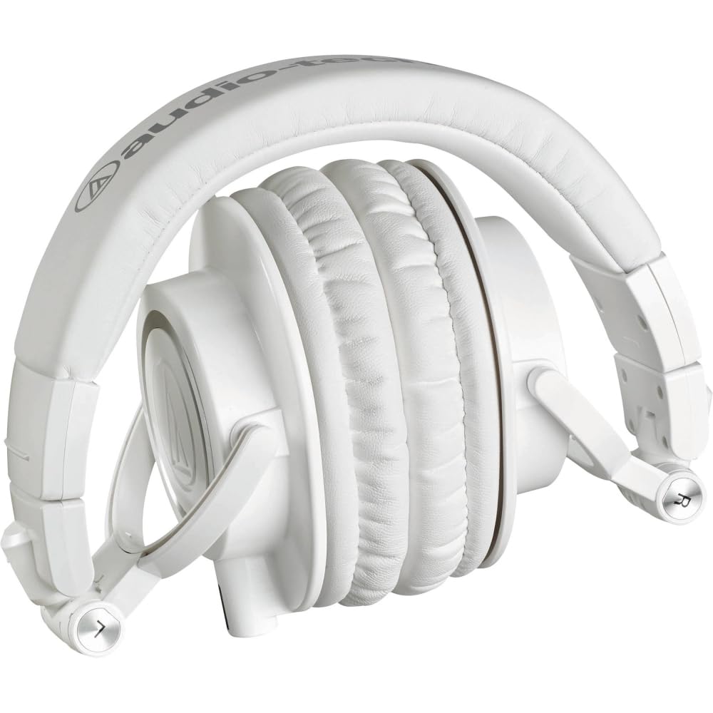 Audio-Technica ATH-M50x Closed-Back Monitor Headphones | White Bundle