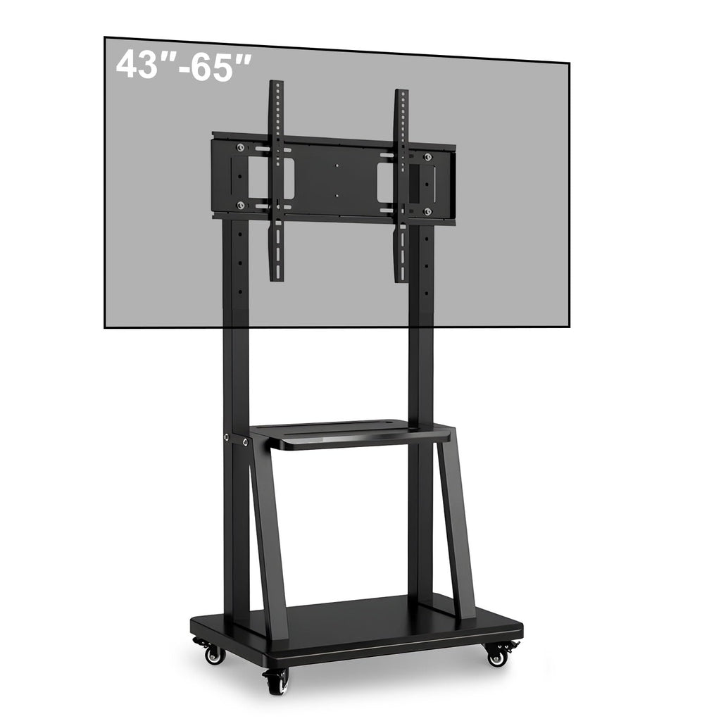 Smart Board Stand for 42-72" Interactive Whiteboards & TVs - Mobile Cart with 4 Lockable Wheels, Height Adjustable Design, 176lbs Capacity - Ideal for Classroom, E-Learning, Home Office