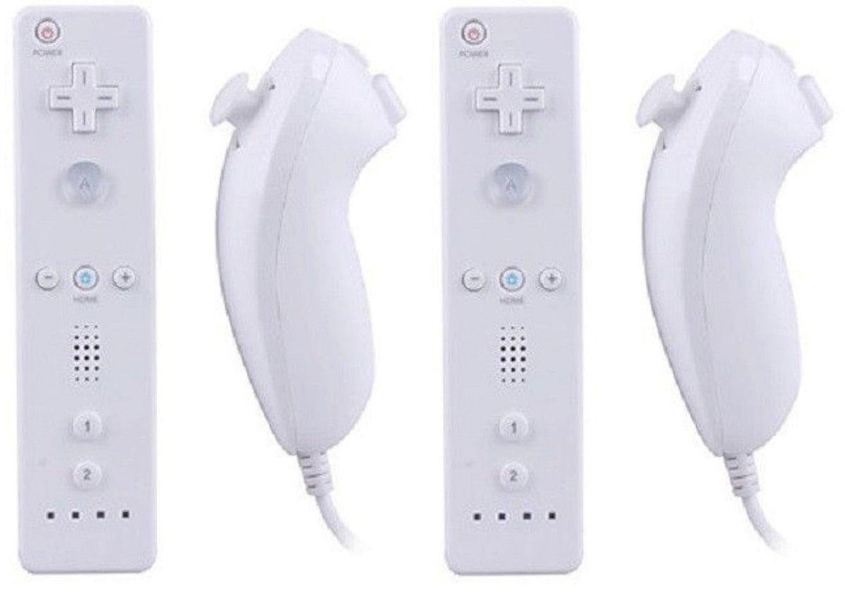 Nintendo Wii Video Game System 2-REMOTE, 2-NUNCHUK Bundle RVL-001 GameCube Family Console WHITE
