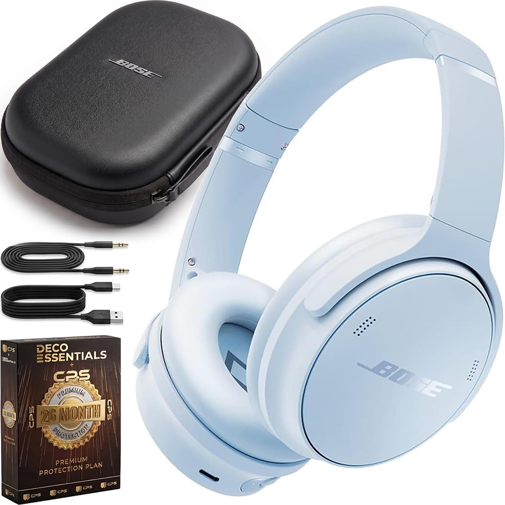 Bose QuietComfort Wireless Over-Ear Bluetooth Headphones Sandstone Bundle