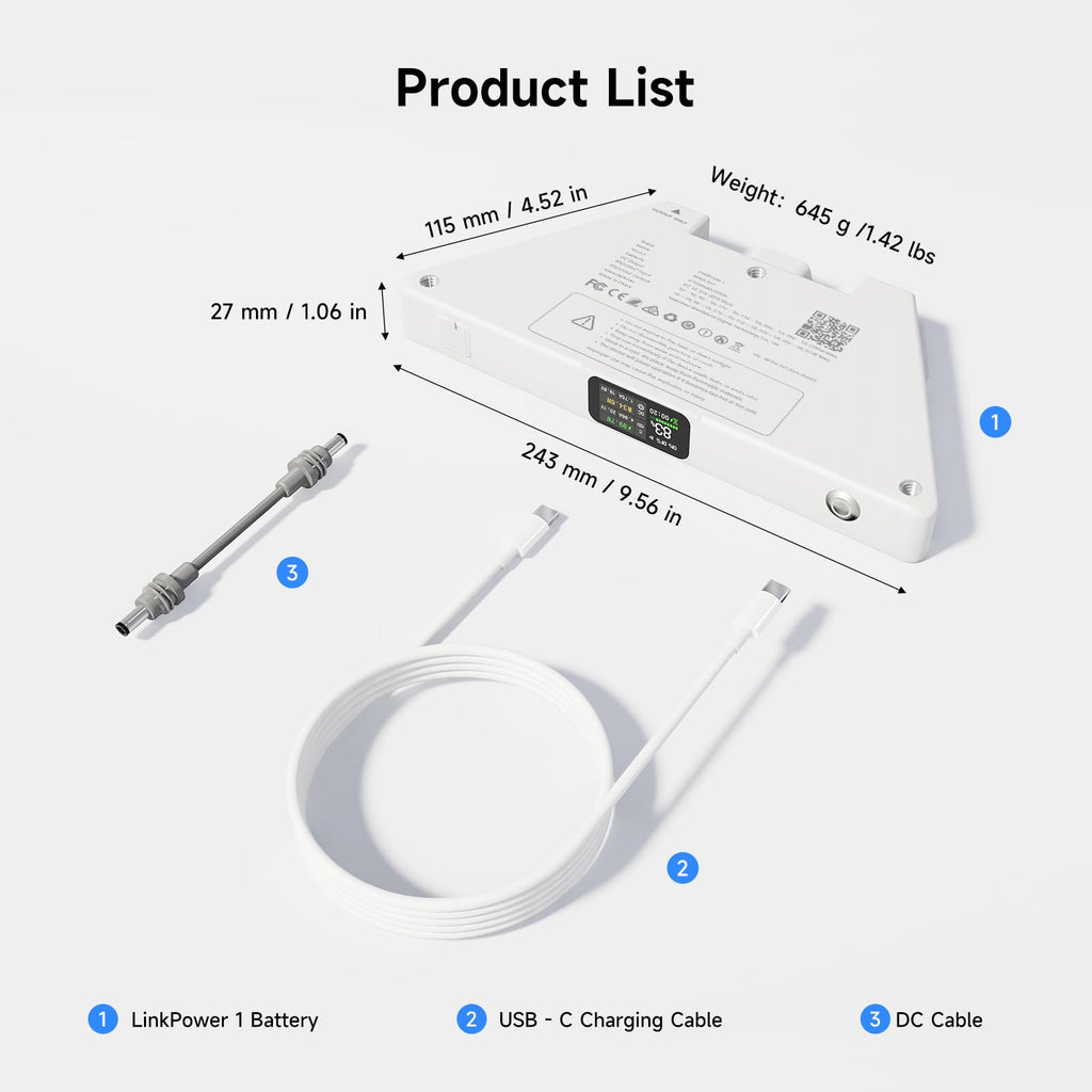 Starlink Mini Battery Pack,99Wh Power Bank,USB-C in/Out,LinkPower 1