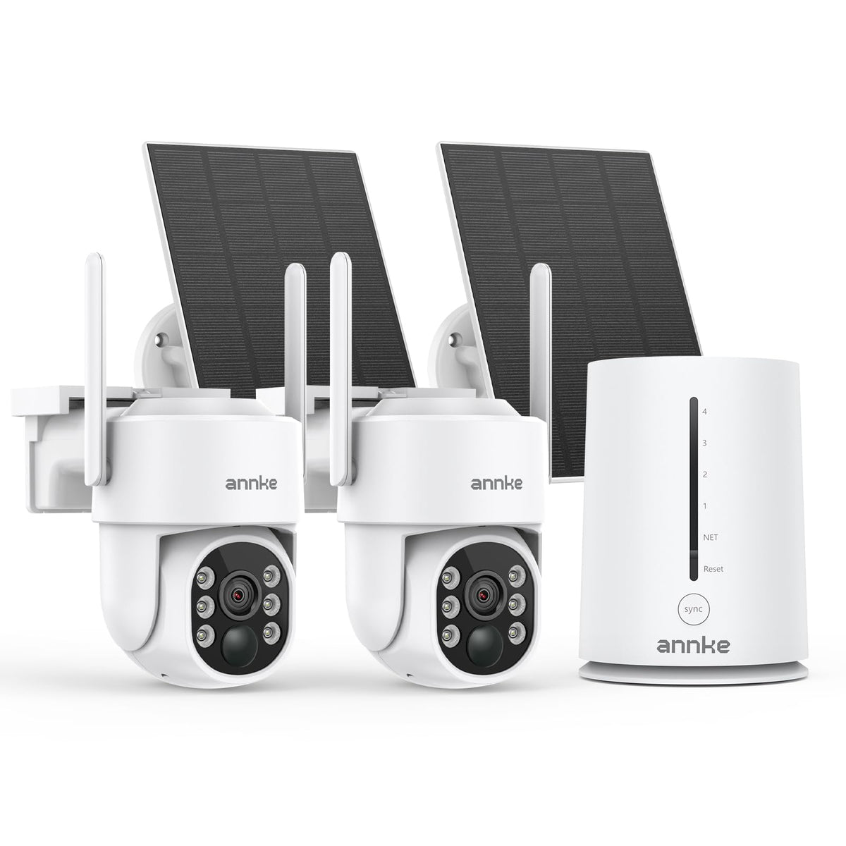 ANNKE 2.5K Wireless Security Camera Outdoor, 2-Cam Home Solar Camera System