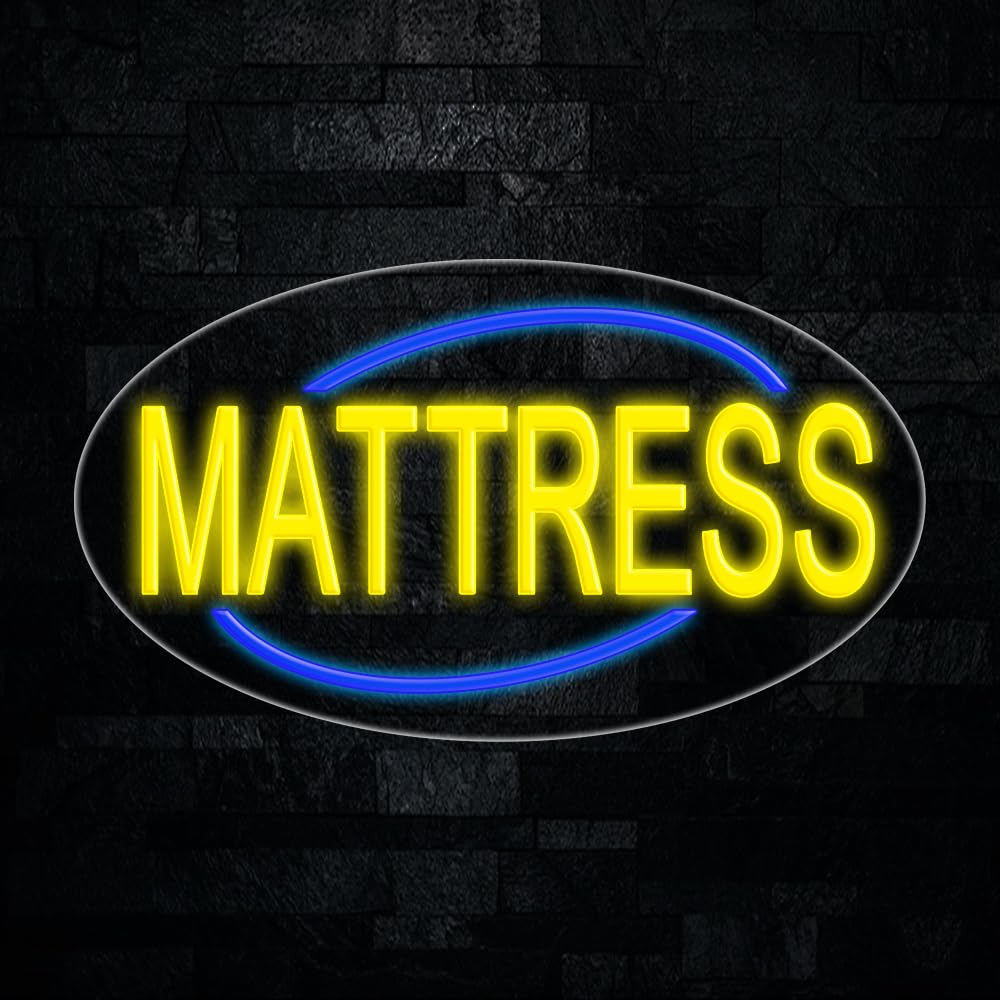 Mattress led neon sign 28"L x 16"H #34246 Electronic Light Up for Windows Hanging, Wall Decor Business Office