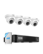 ZOSI 3K Lite Wired Security Camera System, 8 X 1080p Dome Cameras, NO HDD