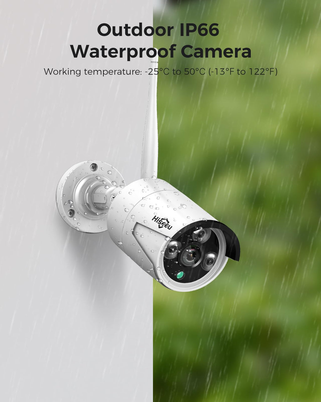 Hiseeu 2K Wireless Security Camera System, 10CH NVR Kit,8Pcs 3MP WiFi Surveillance Cameras for Home Indoor/Outdoor Use,Night Vision,Waterproof, Motion Detection, 3TB Hard Drive and DC Power Included