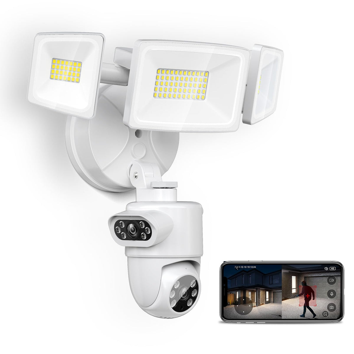 Onforu 360° Dual-Lens Security Floodlight Camera, Auto Tracking, 4MP