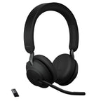 Jabra Evolve2 65 MS Wireless Headphones with Link380c, Stereo, Black – Wireless Bluetooth Headset for Calls and Music, 37 Hours of Battery Life, Passive Noise Cancelling Headphones