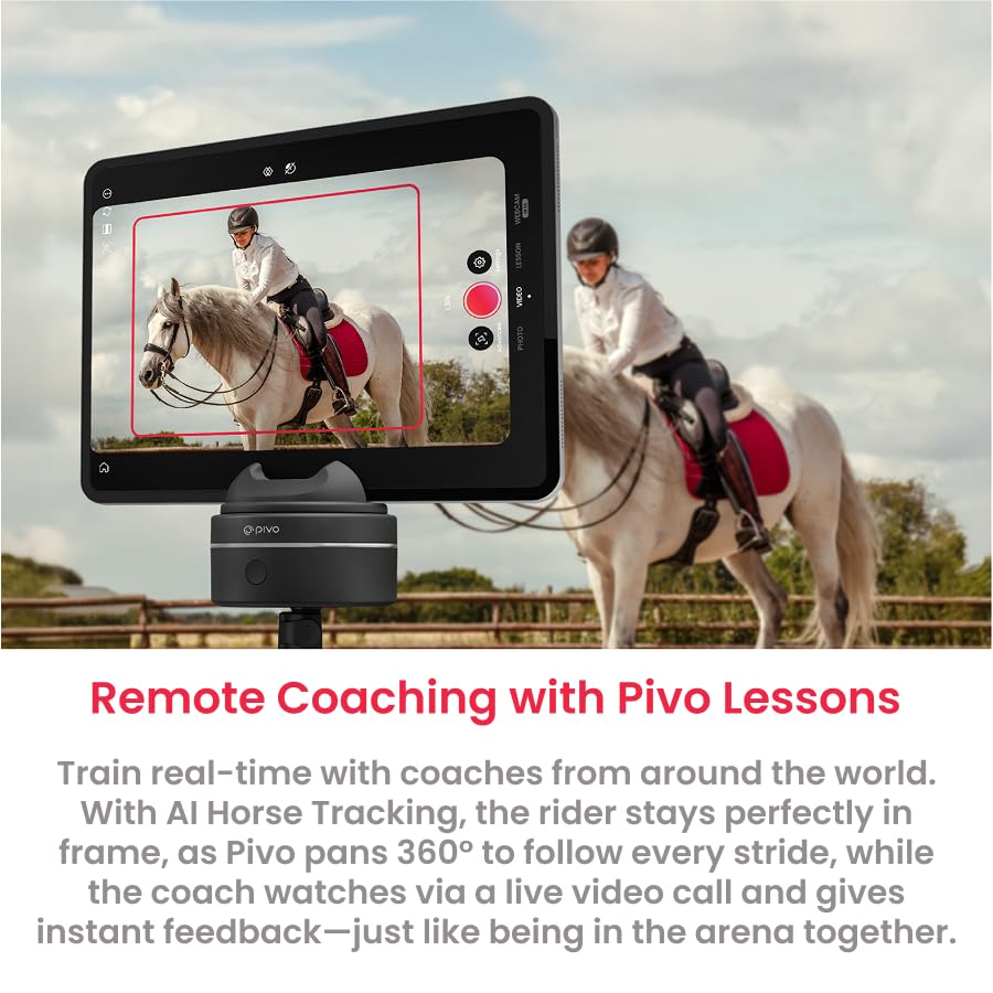 Pivo Equestrian Starter Pack Auto Tracking Phone Holder, Face, Body & Horse Tracker, 360° Rotation, 6 Speed, Stand for Video Recording (Black - Max Starter Pack)