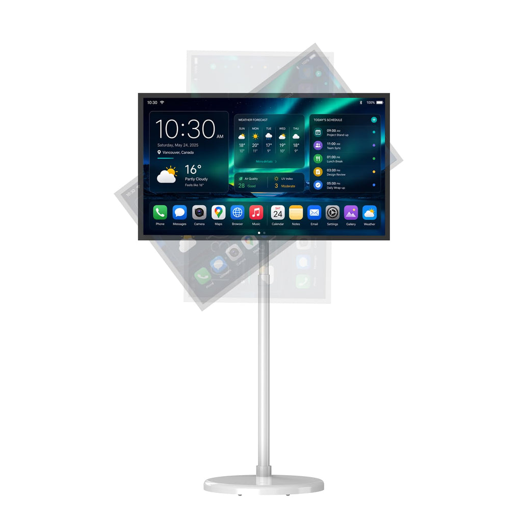 Zarael 43 Inch Smart Portable TV, 4K Touchscreen Display with Built-in 20000mAh Battery, Android 14, 8GB RAM 128GB Storage, WiFi and Bluetooth, for Home Entertainment and Workouts