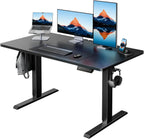 HUANUO 55x28 Inch Electric Standing Desk, Adjustable, Light Vintage Brown