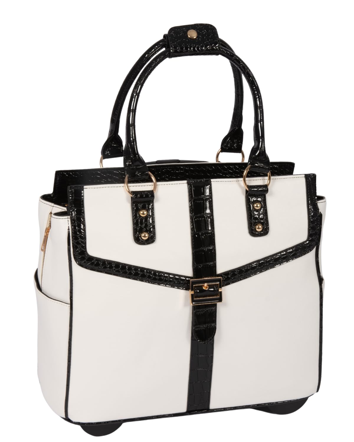 JKM and Company Alligator Compatible With Computer iPad, Laptop Tablet Rolling Tote Bag Briefcase Carryall Bag