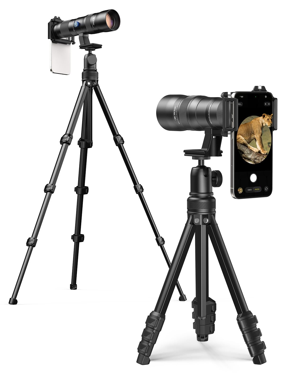 MIAO LAB 20-60X Zoom Telephoto Lens, High Power Telephoto Mobile Cell Phone Lens with Tripod & Universal Phone Clip, for iPhone 17/16/15/14/13 Series, Samsung, Android and Most Smartphone