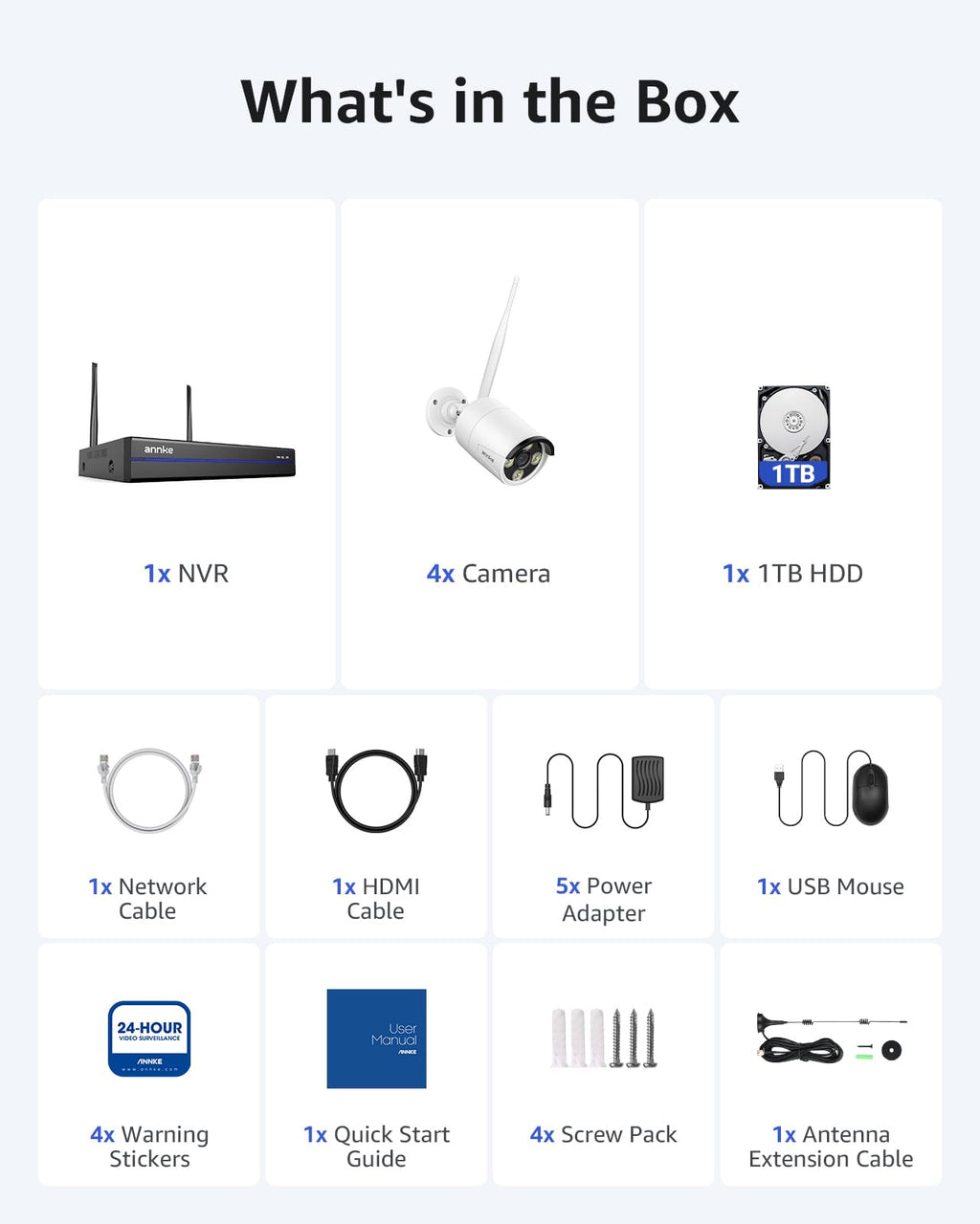 ANNKE 16CH Wireless WiFi Security Camera System Outdoor with 2-Way Audio