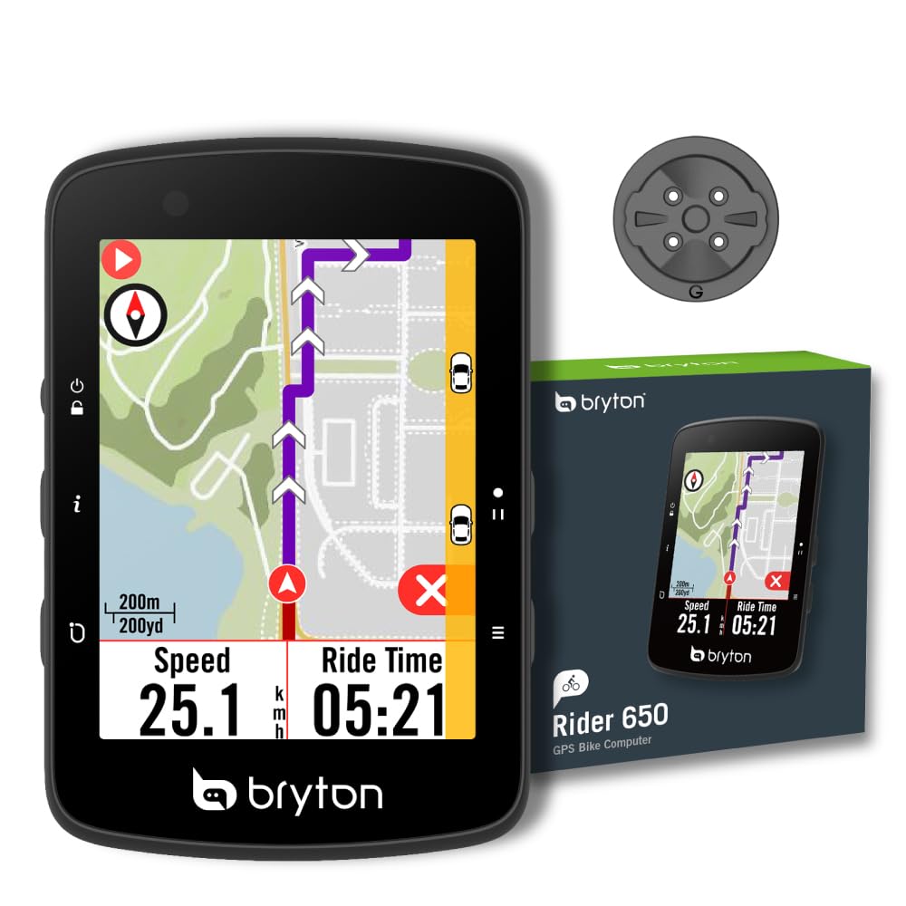 Bryton Rider 650 Sensor Bundle 2.8 Inch Color LCD Touchscreen GPS Bike/Cycling Computer, Preloaded USA Map, Compatible with Bike Radar, 33hrs Long Battery Life, Navigation Waterproof