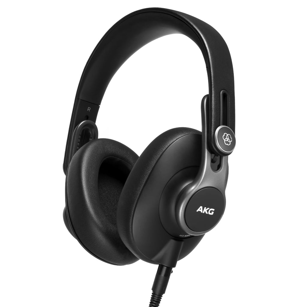 AKG Pro Audio K371 Wired Over-Ear, Closed-Back, Foldable Professional Recording Studio Headphones, Studio Monitor Mixing, Podcast, DJ Stereo Headsets, Black