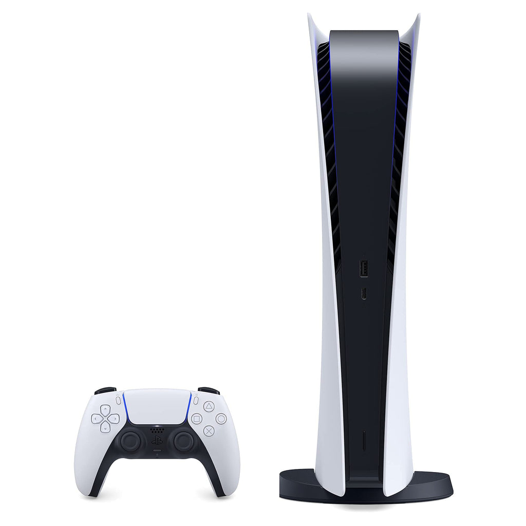 PS5 - Sony PlayStation 5 Digital Edition Gaming Console + Wireless Controller - 16GB GDDR6 RAM, 825GB SSD, 120Hz 8K Output, White