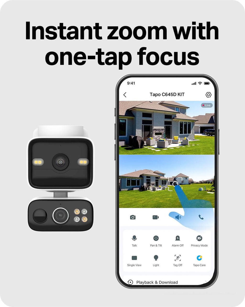Tapo 4K Dual Lens Pan/Tilt Security Camera Wireless Outdoor, C675D KIT