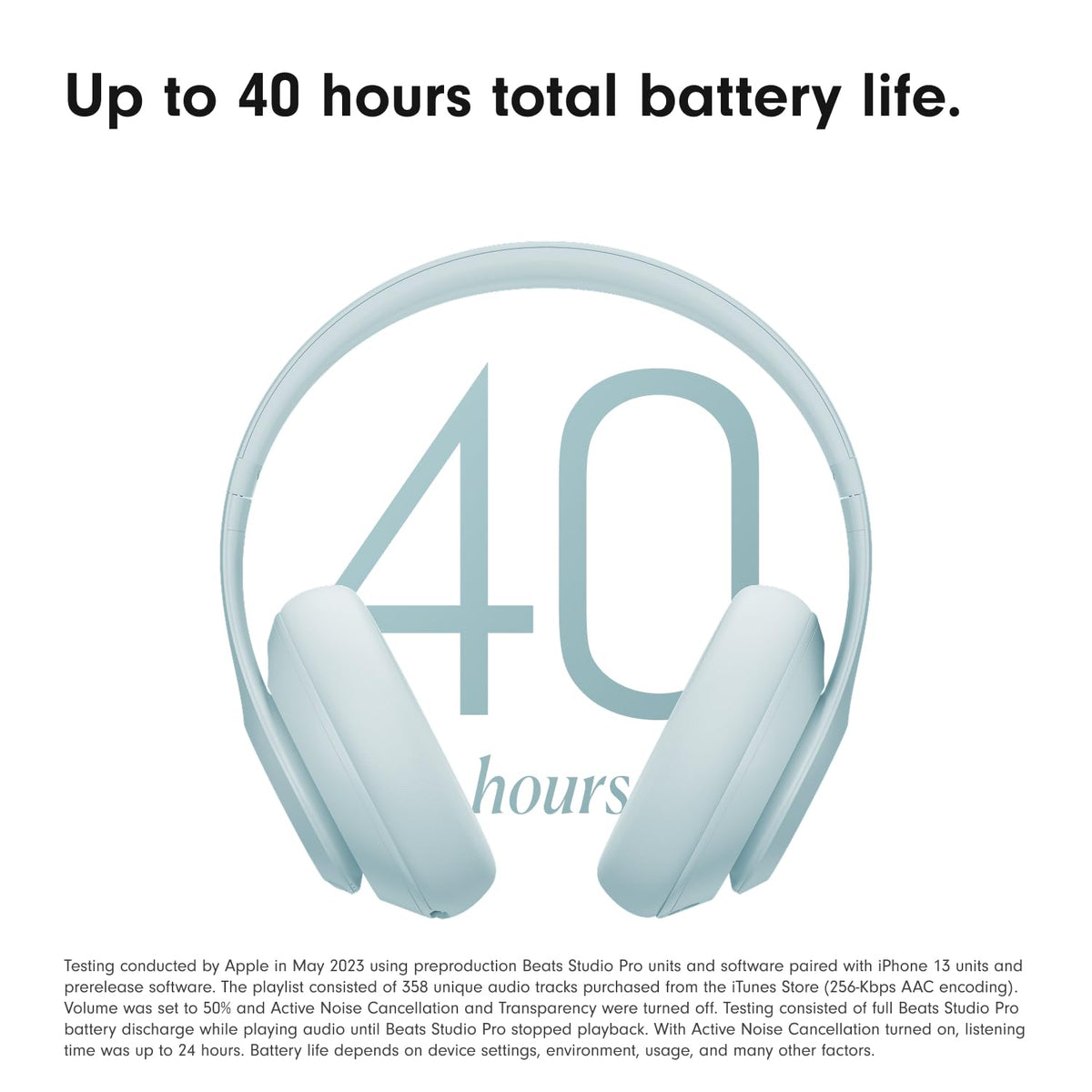 Beats Studio Pro Premium Wireless Over-Ear Headphones- Up to 40-Hour Battery Life, Active Noise Cancelling, Great for Travel & Commuting, USB-C Lossless Audio - Amazon Exclusive Light Blue