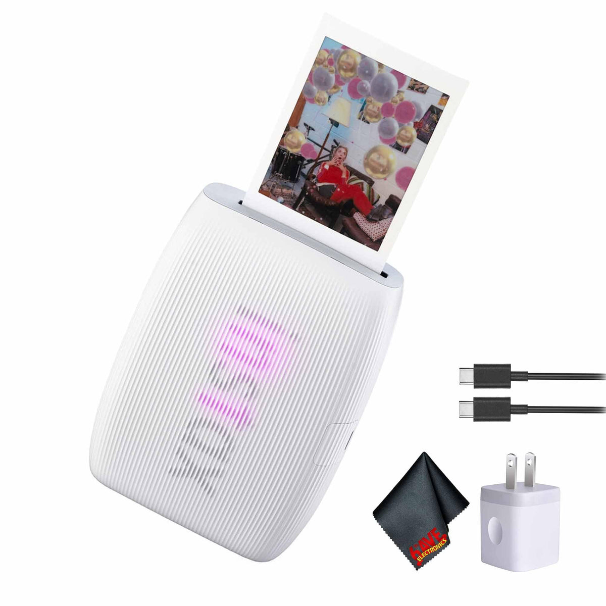 FUJIFILM INSTAX MINI LINK 3 Smartphone Printer (Clay White) 40-Photo Bundle