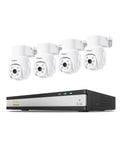 Anlapus 16 Channel Security Camera System, 4Pcs 1080P Pan Tilt Cam, No HDD