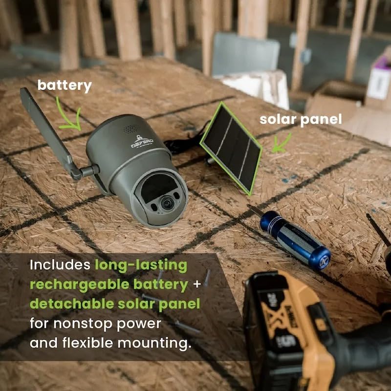 TACTACAM – Defend 360 Cellular Security Camera, 4K Photos, 1080p Video, Solar + Rechargeable Battery, 360° Pan/Tilt/Zoom, LTE Cellular, Motion Alerts, Weather Resistant Includes Warning Signs (2PK)