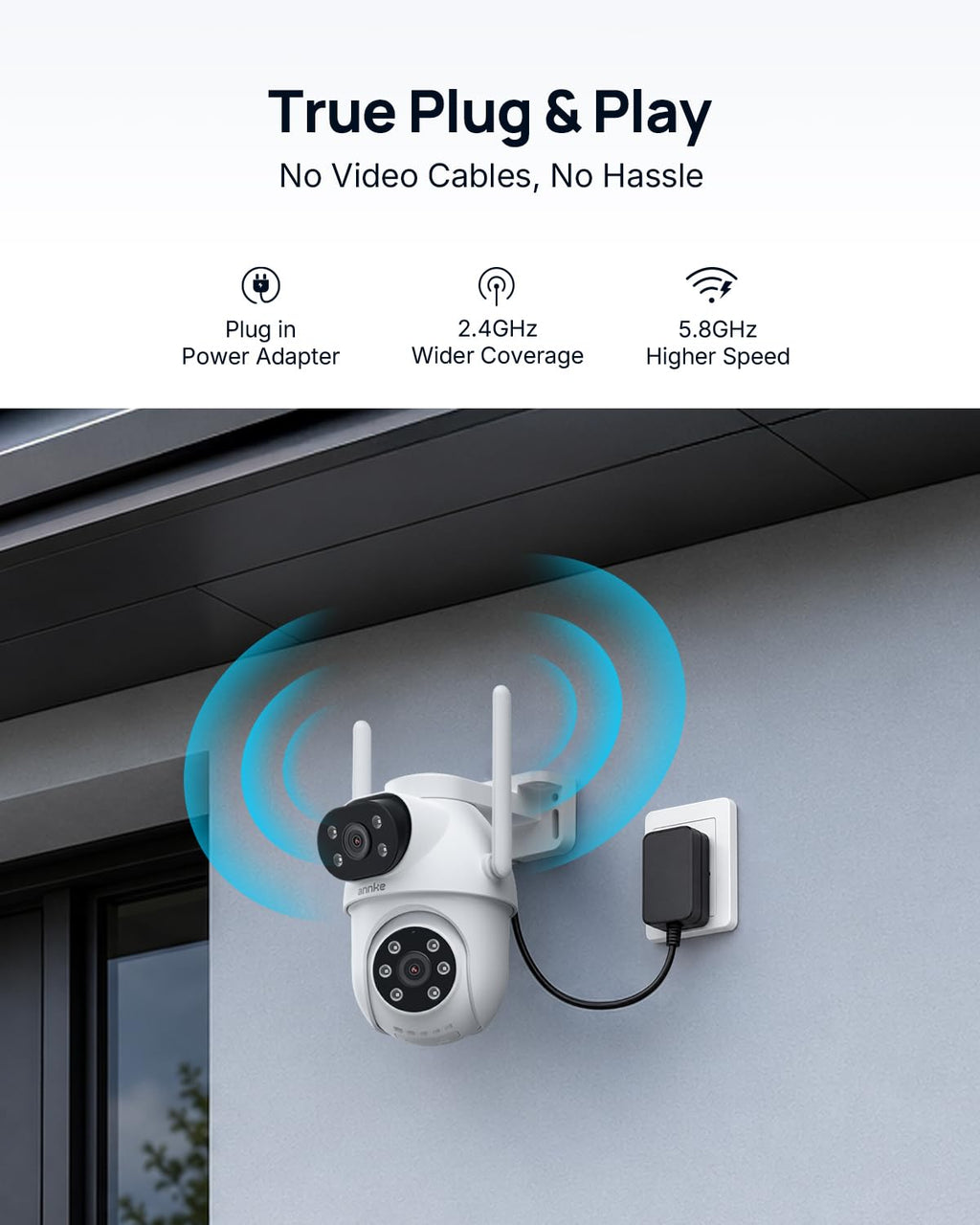 ANNKE Wireless Security Camera System, 4K NVR, 4 Dual-Lens PT Cams, 1TB HDD