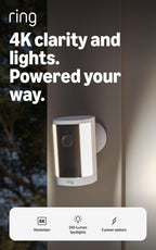 Ring Spotlight Cam 4K Plus, Battery, Retinal 4K, Easy DIY install, Motion-Activated Spotlights, Home or business security, White