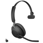 Jabra Evolve2 65 MS Wireless Headphones with Link380c, Stereo, Black – Wireless Bluetooth Headset for Calls and Music, 37 Hours of Battery Life, Passive Noise Cancelling Headphones