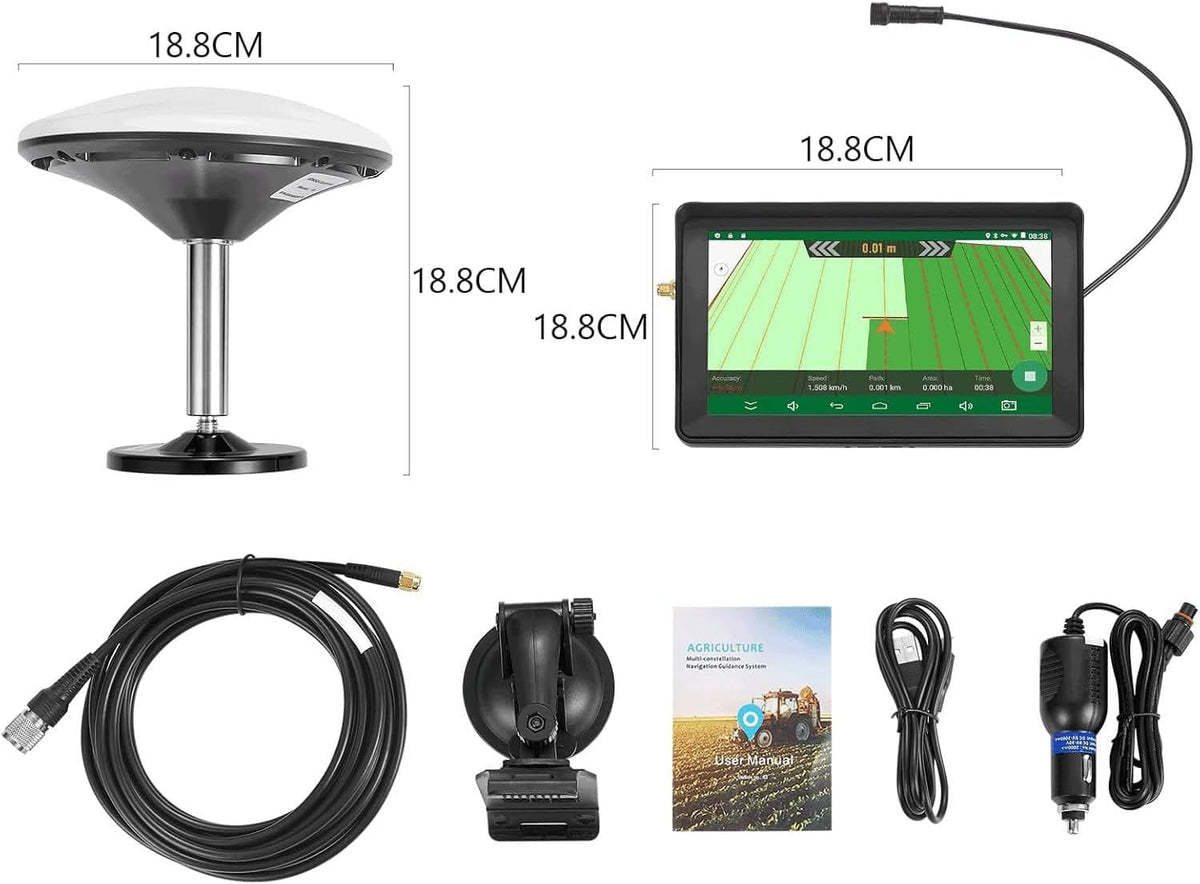 GPS Guidance System for Farm Tractors,Touchscreen Rtk Gnss with Ab Line Navigation,Fits All Tractor Models.Straight AB Line Navigation for Precision Farming