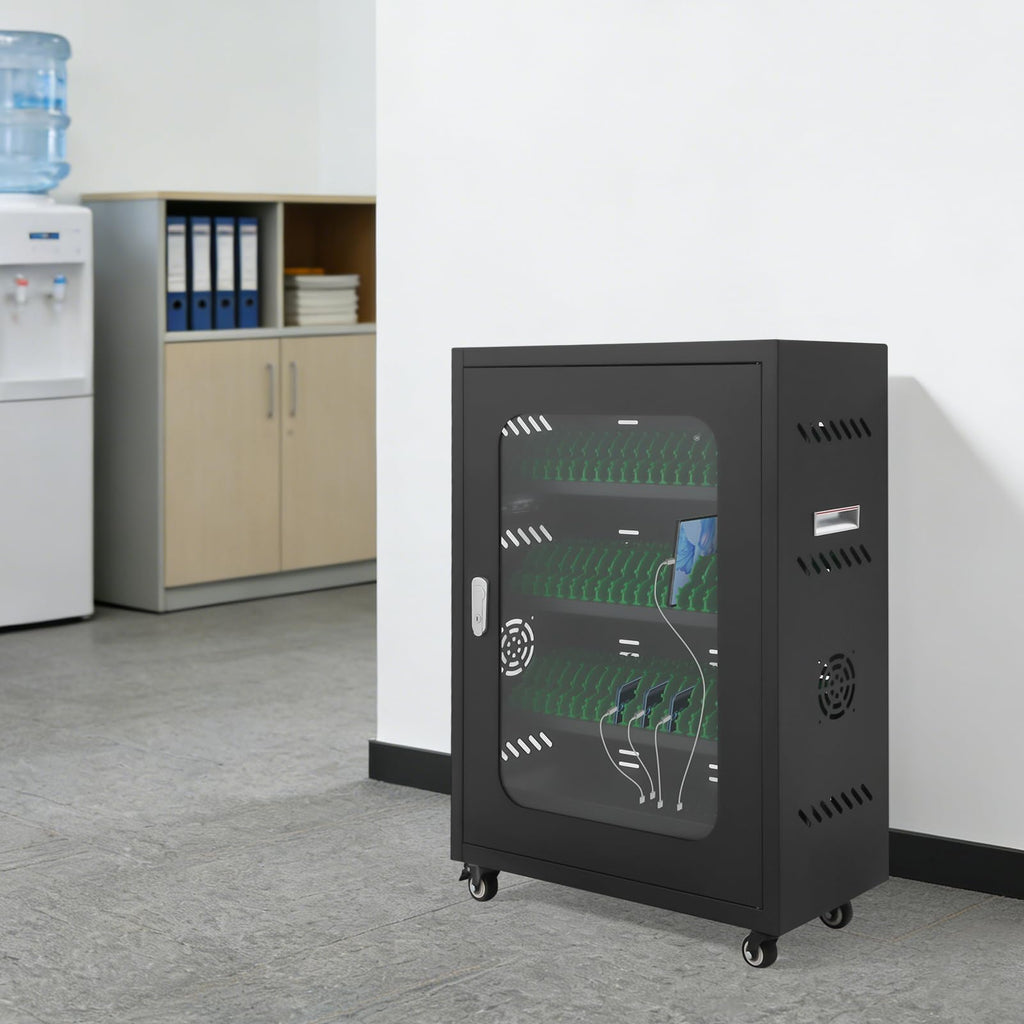 Cell Phone Charging Station, 50-Device Rechargeable Mobile Phones Charging Cabinet, Locking and Charging Phone Storage Box, Mobile Charging Cart, Lockable Device Charging Locker