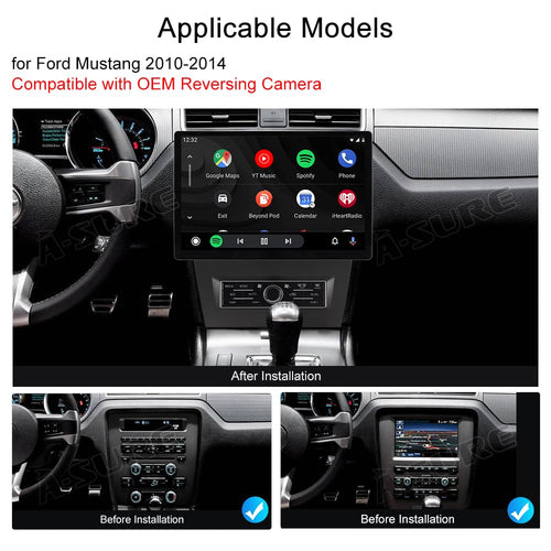 13.1" 8-Core 4+64GB Car Stereo Upgrade for Ford Mustang 2010-2014