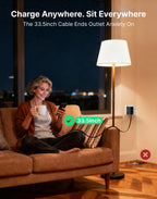 4 Type-C Retractable Wall Chargers and 1 Power Strip with App Remote Control, 12-in-1 Smart WiFi Modular Charging Station
