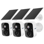 Hiseeu Solar Camera Security Outdoor, 4 Pack 100% Wireless 4MP WiFi Cameras