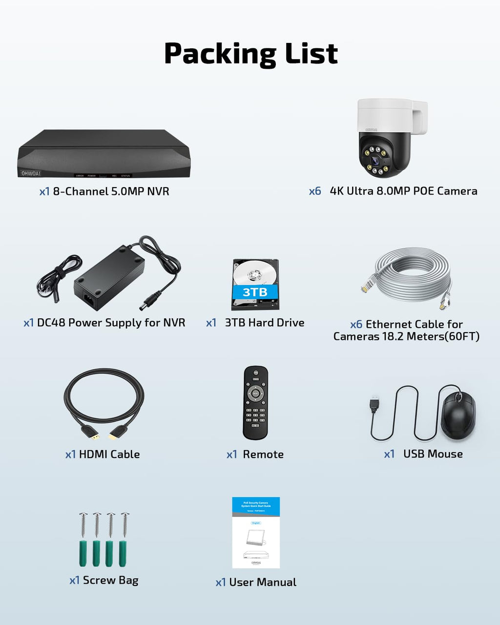 4K Outdoor Wired Security Camera System, PoE Video Surveillance System