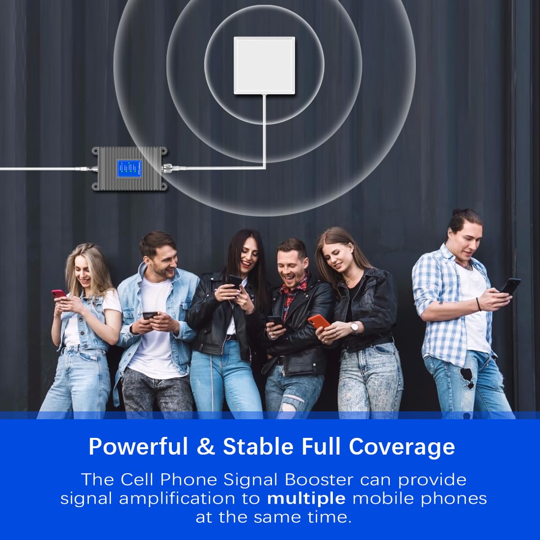 Cell Phone Signal Booster for Home Cell Repeater Boost Up to 5,000 Sq Ft 5G 4G LTE 3G 2G Call/Data Signal with All U.S. Carriers Verizon AT&T T-Mobile & More Working Band 13/12/17/5/4/2/25
