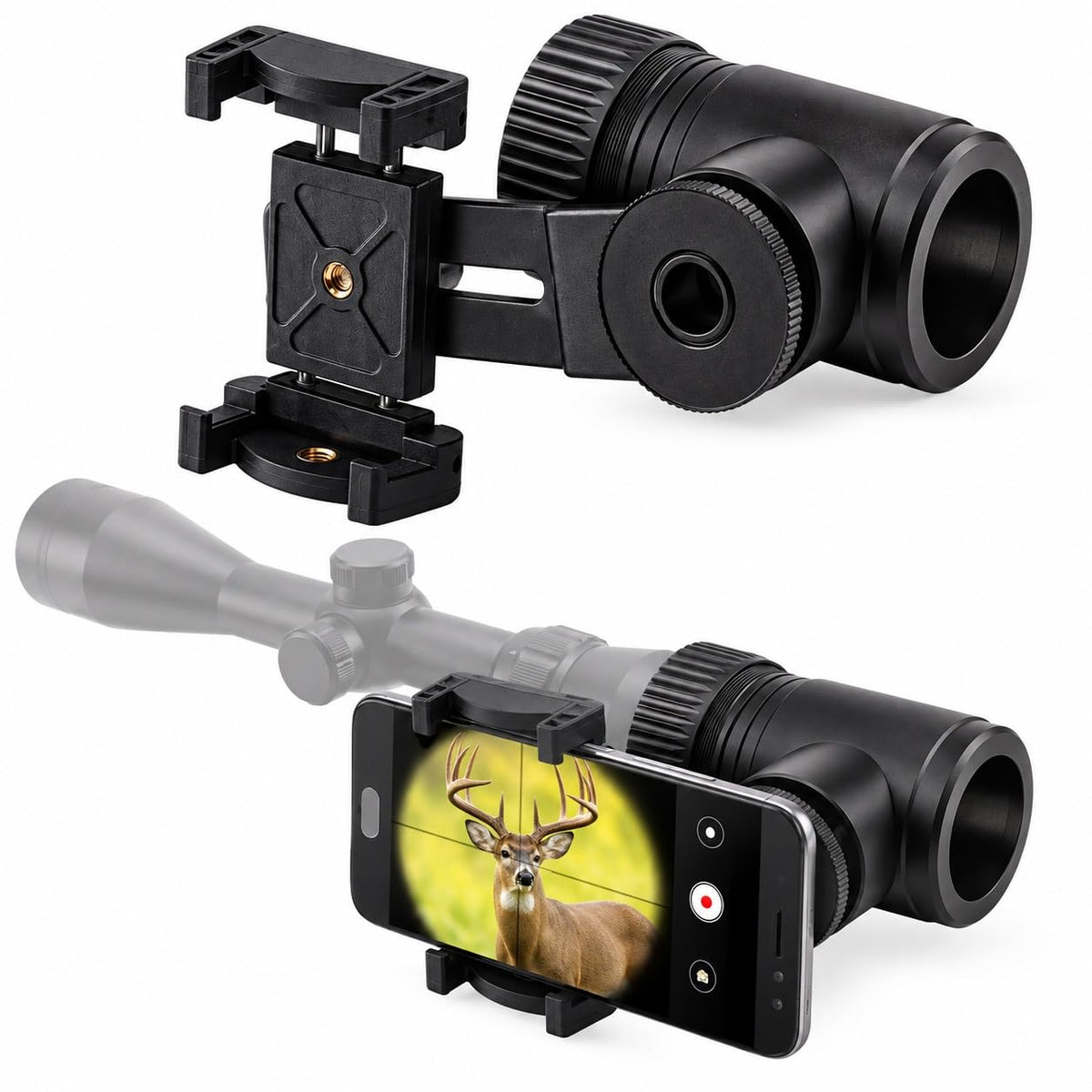 Aluminum Scope Phone Adapter with Dual View & Quick Lock System