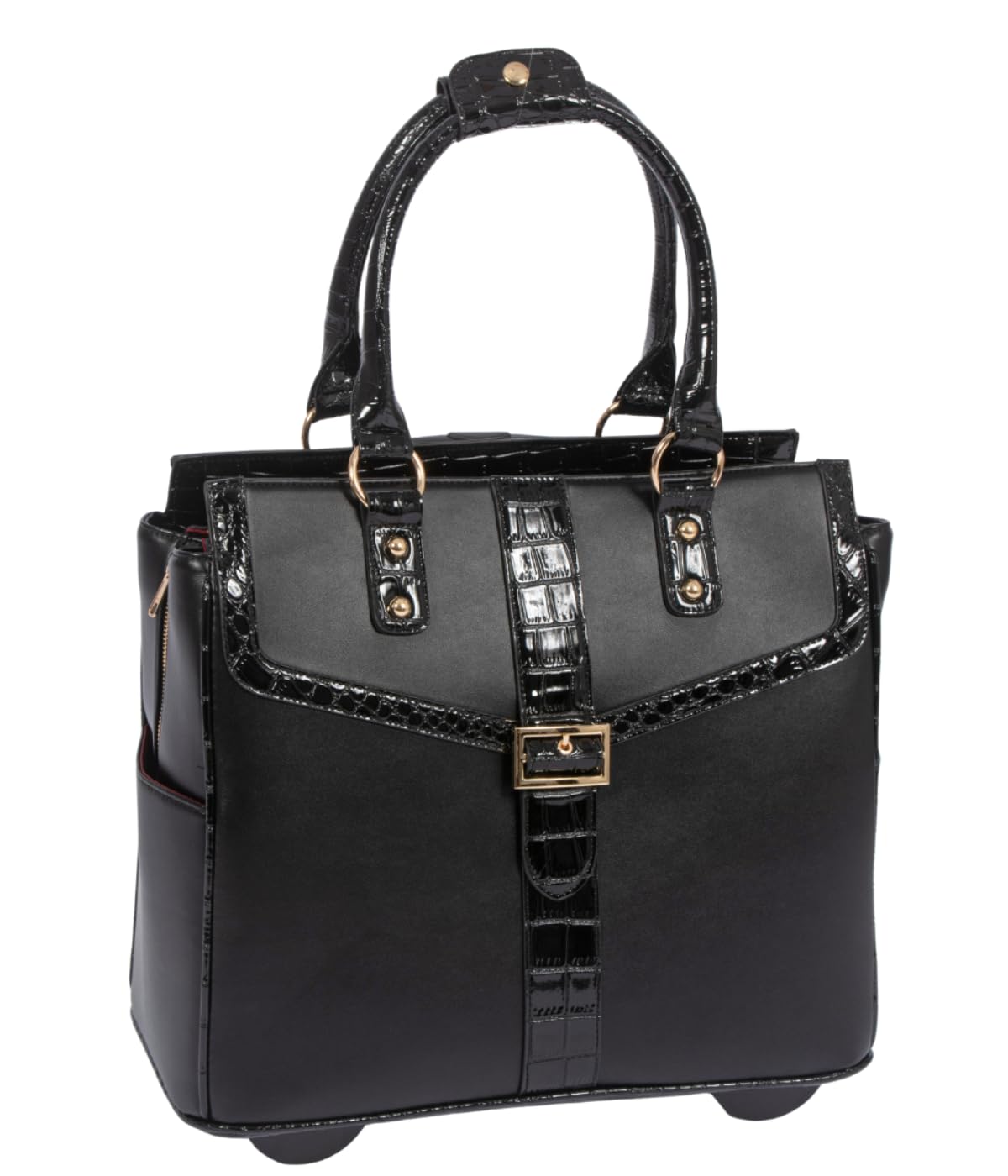 JKM and Company Alligator Compatible With Computer iPad, Laptop Tablet Rolling Tote Bag Briefcase Carryall Bag