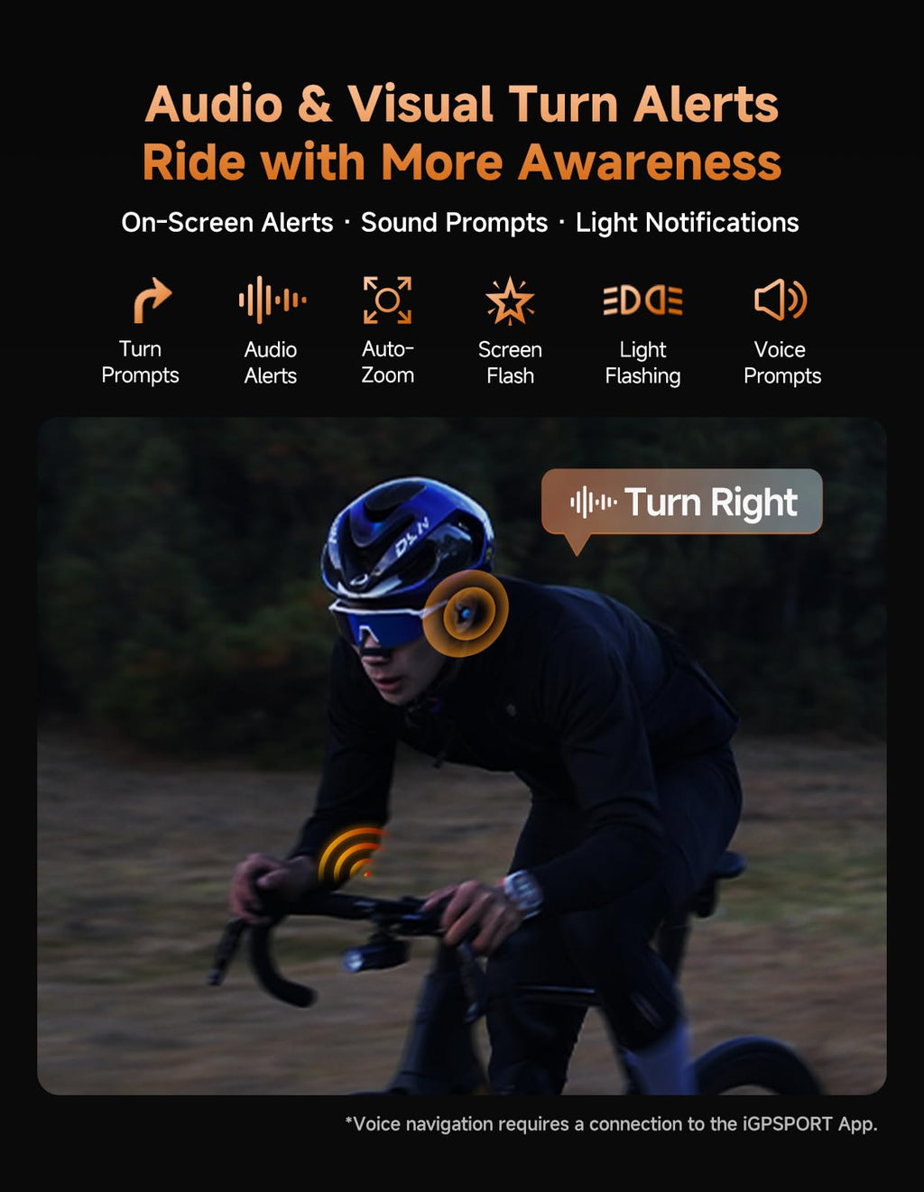 iGPSPORT BiNavi Air GPS Bike Computer, 3.0'' Touch Screen MAP Navigation