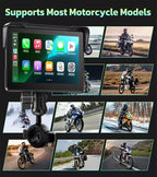 C7 Motorcycle Carplay, GPS Navigation System for CarPlay & Android Auto, 7-inch HD Touchscreen for Motorcycle, IP67 Waterproof, Support Dual Bluetooth, Smartphone Mirroring(C7 with TPMS)