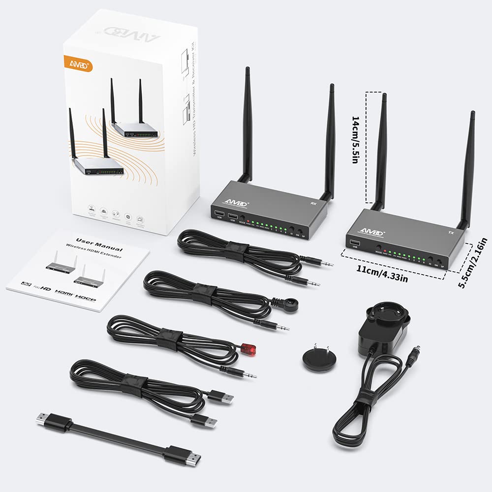 TIMBOOTECH Wireless HDMI Transmitter and Receiver 820FT, Up to 8 Receivers
