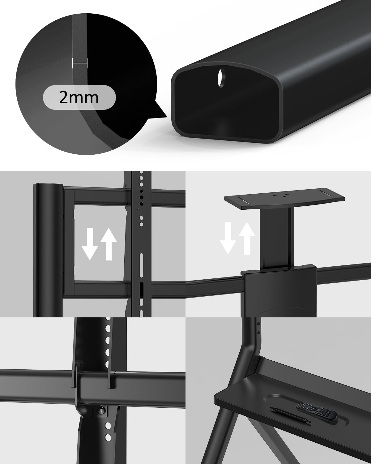 Smart Board Stand, Adjustable Rolling TV Stand, Max Load 220LBS