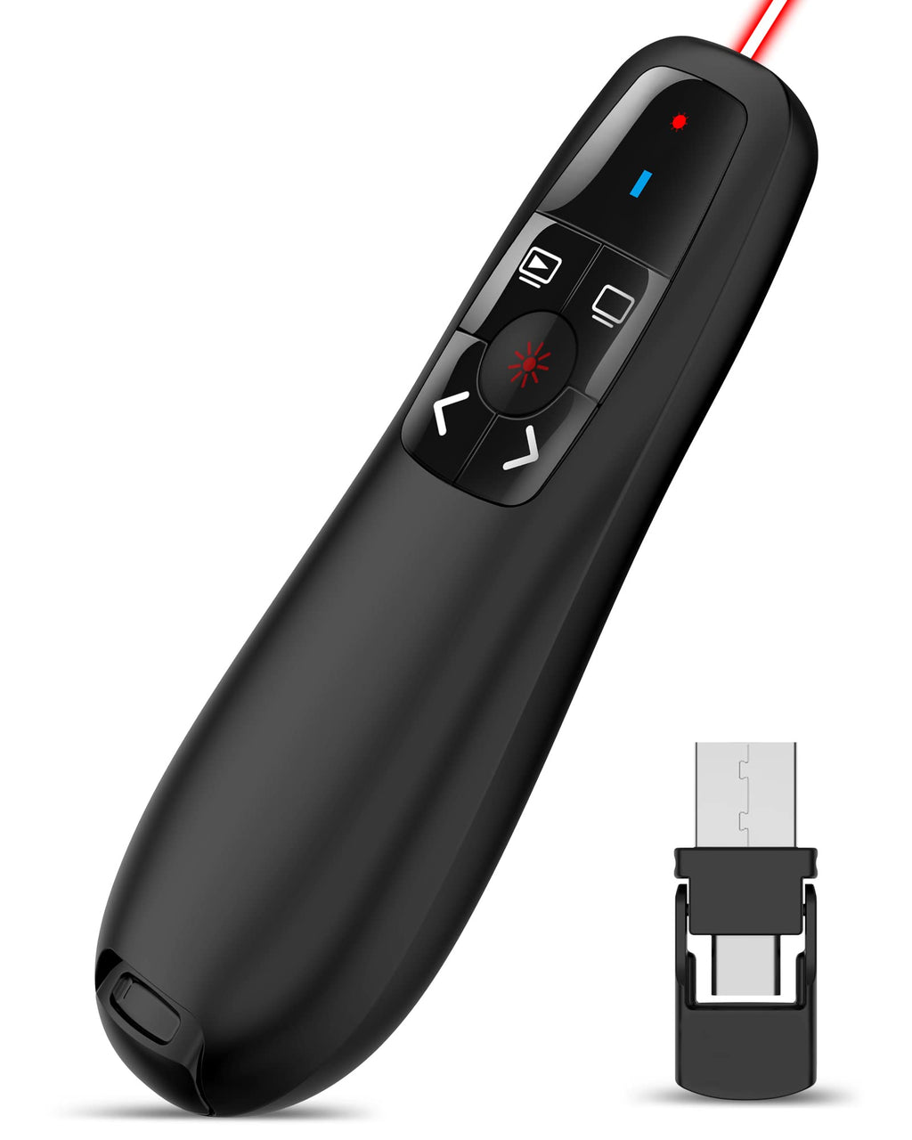 Wireless PowerPoint Remote Presentation Clicker: 30-Pack Presenter PPT Slide Advancer with Red Pointer | Plug & Play via USB | 100Ft Control Range | Ergonomic Design - Universal Compatibility