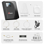 Cell Phone Booster for Home Office, Cover to 9,000 Sq Ft Signal Booster 4G LTE Compatible 5G with LCD Touch Screen 70dB Gain for All U.S. Carriers Verizon, AT&T, T-Mobile, App Support, FCC Approved