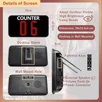 Take a Number System Wireless Queue Call System Show 2-Digit Counter Number for 10-Line Cashier Bank Window Doctor Room Supermarket Office Interview (C12+A2 1+10)