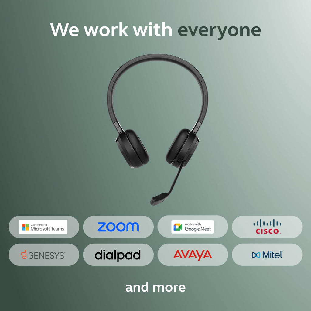 Jabra Evolve 65 TE (Third Edition) Wireless Headset with Mic, Black