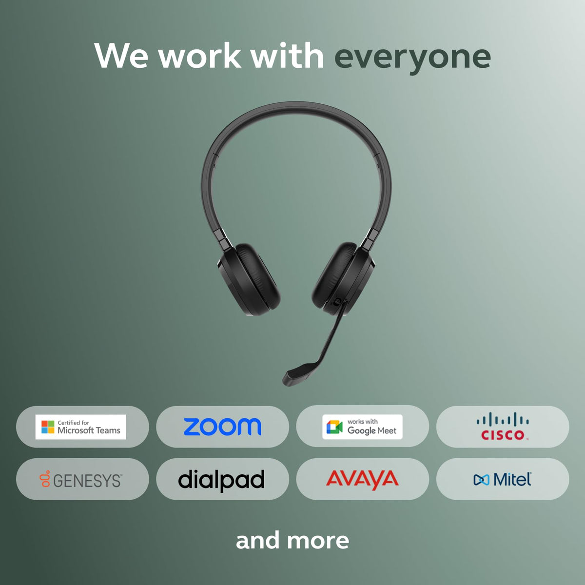 Jabra Evolve 65 TE (Third Edition) Wireless Headset with Mic, Black